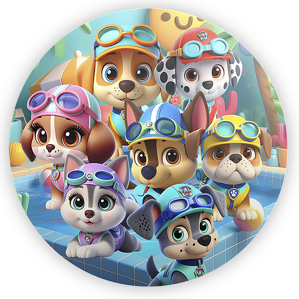 Painel Redondo - Patrulha Canina - Sublimado 3D