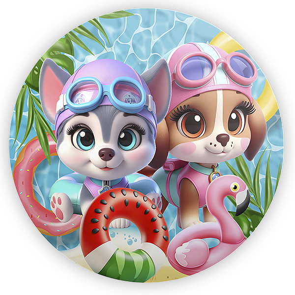 Painel Redondo - Patrulha Canina - Sublimado 3D