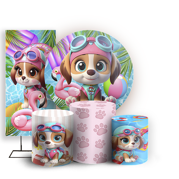 KIT Redondo Trio e Faixa - Patrulha Canina - Sublimado 3D