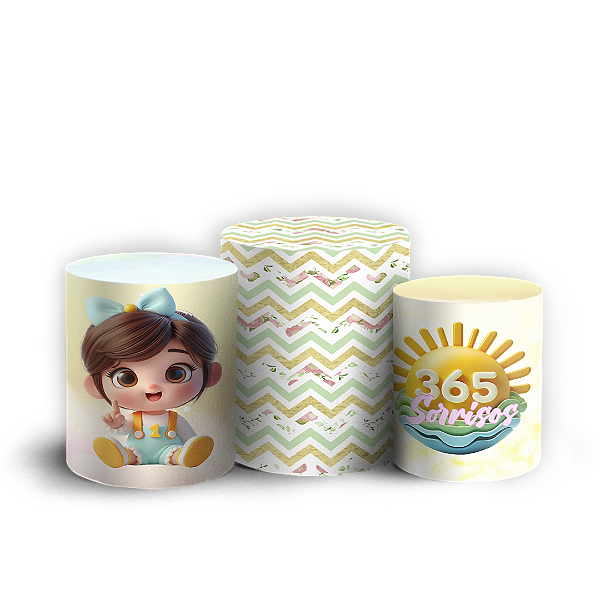 Trio Cilindro - Sorrisos - Sublimado 3D