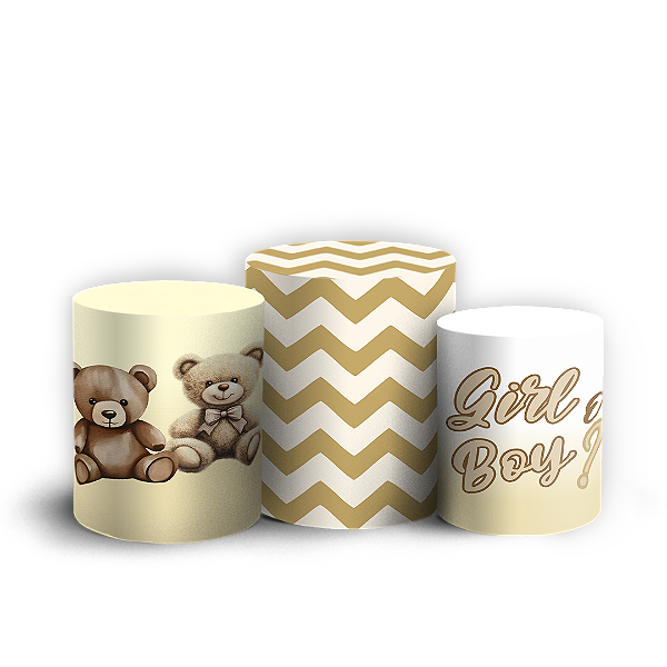 Trio Cilindro - Chá Revelação - Sublimado 3D