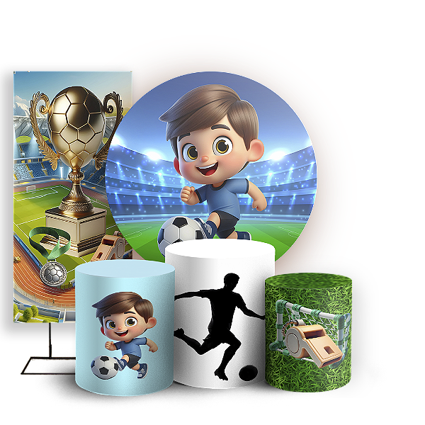 KIT Redondo Trio e Faixa - Futebol - Sublimado 3D
