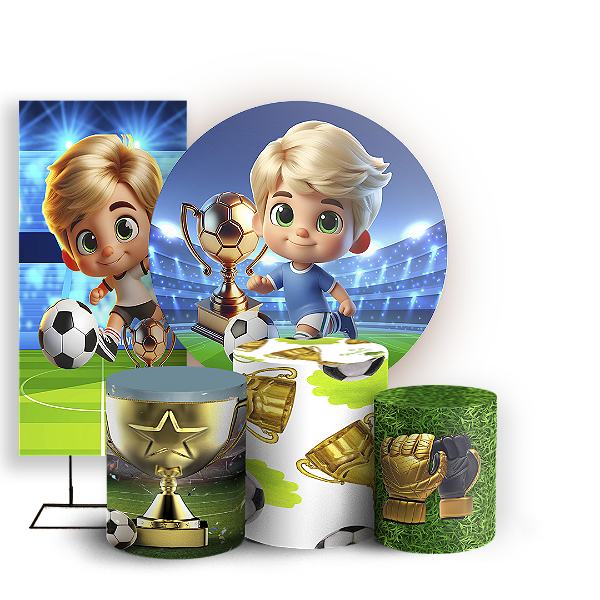 KIT Redondo Trio e Faixa - Futebol - Sublimado 3D