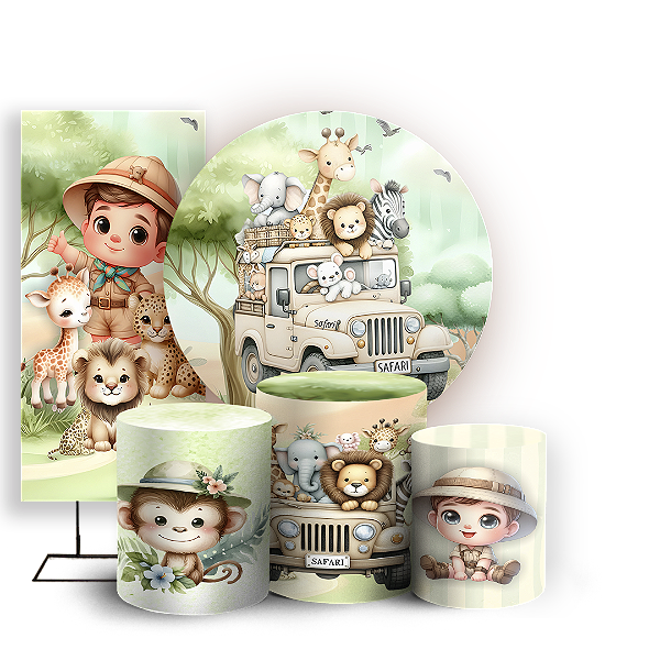 KIT Redondo Trio e Faixa - Safari - Sublimado 3D