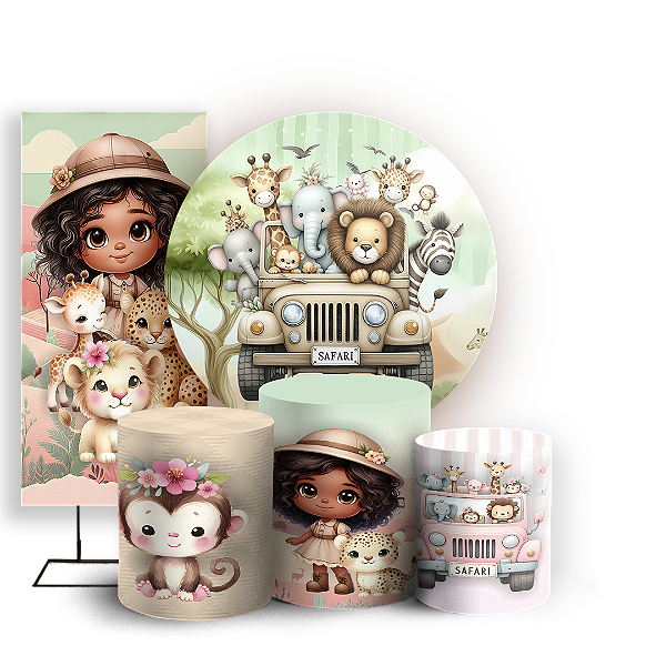 KIT Redondo Trio e Faixa - Safari - Sublimado 3D
