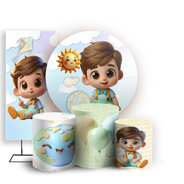 KIT Redondo Trio e Faixa - Sorrisos - Sublimado 3D