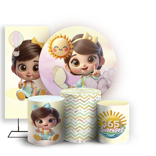 KIT Redondo Trio e Faixa - Sorrisos - Sublimado 3D