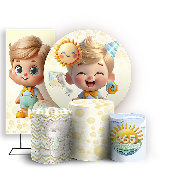 KIT Redondo Trio e Faixa - Sorrisos - Sublimado 3D