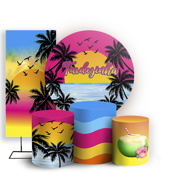 KIT Redondo Trio e Faixa - Tardezinha - Sublimado 3D