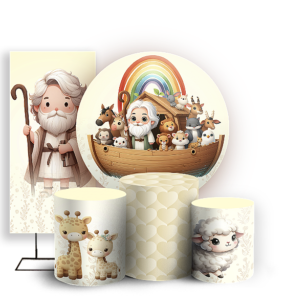 KIT Redondo Trio e Faixa - Arca De Noé - Sublimado 3D