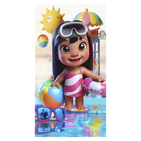 Faixa Lateral - Stitch Pool Party - Sublimado 3D