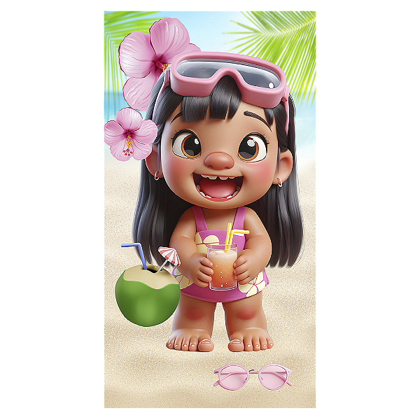 Faixa Lateral - Stitch Pool Party - Sublimado 3D