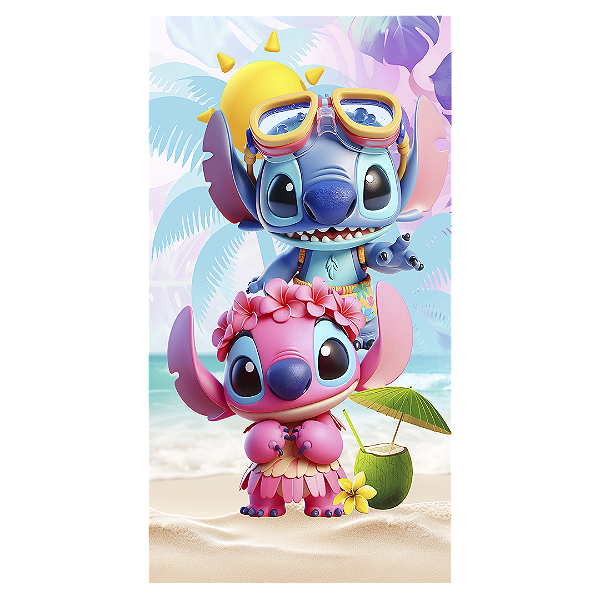 Faixa Lateral - Stitch Pool Party - Sublimado 3D