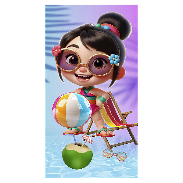 Faixa Lateral - Princesas Pool Party - Sublimado 3D