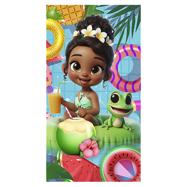 Faixa Lateral - Princesas Pool Party - Sublimado 3D