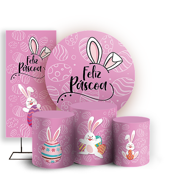 KIT Redondo Trio e Faixa - Páscoa - Sublimado 3D