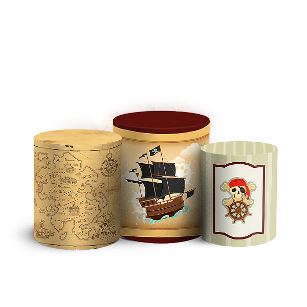 Trio Cilindro - Pirata - Sublimado 3D