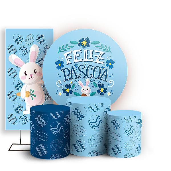 KIT Redondo Trio e Faixa - Páscoa - Sublimado 3D