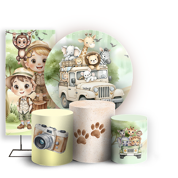 KIT Redondo Trio e Faixa - Safari - Sublimado 3D