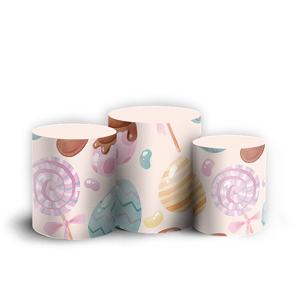 Trio Cilindro - Pascoa - Sublimado 3D