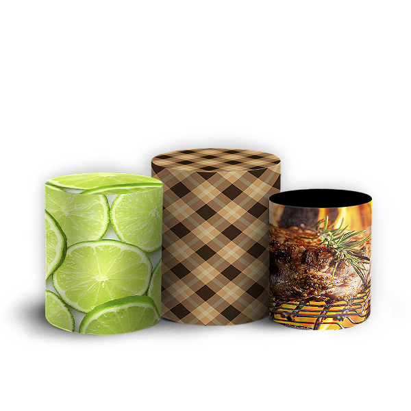 Trio Cilindro - Churrasco - Sublimado 3D