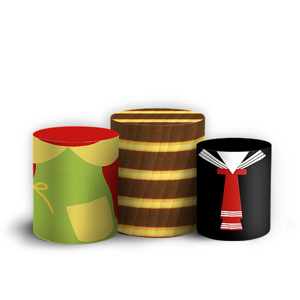 Trio Cilindro - Chaves - Sublimado 3D