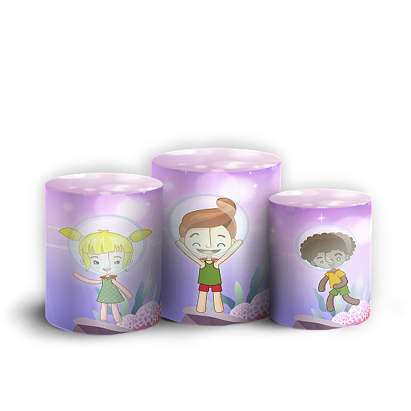 Trio Cilindro - Bita Fundo Do Mar - Sublimado 3D