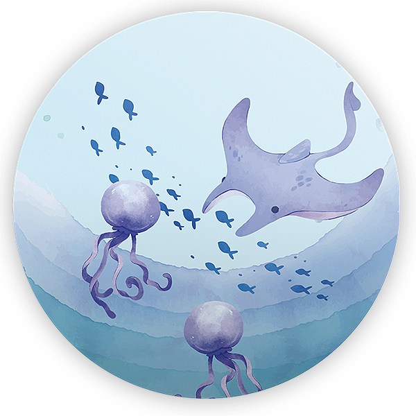 Painel Redondo - Fundo Do Mar  - Sublimado 3D
