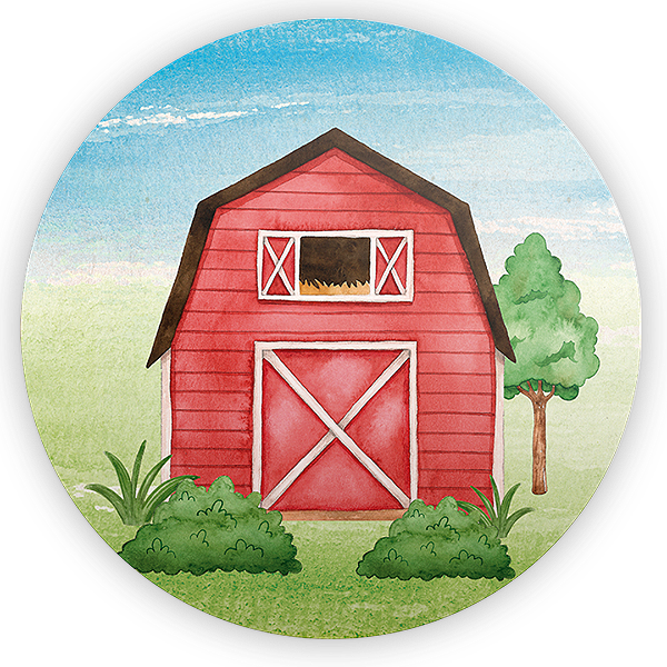 Painel Redondo - Fazendinha  - Sublimado 3D