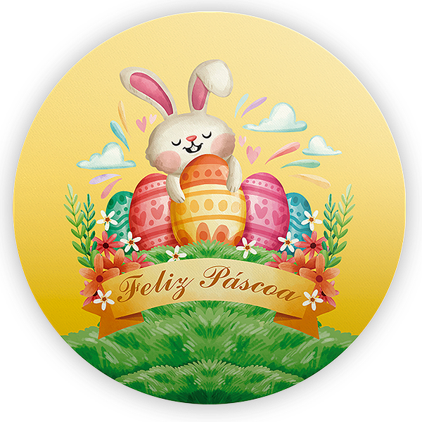 Painel Redondo - Páscoa  - Sublimado 3D