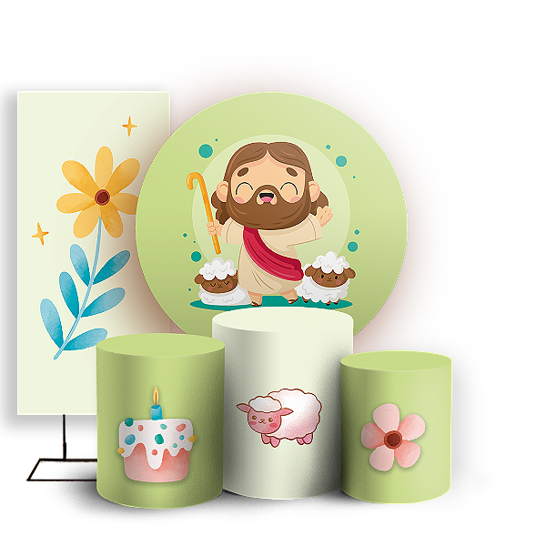 KIT Redondo Trio e Faixa - Pascoa - Sublimado 3D