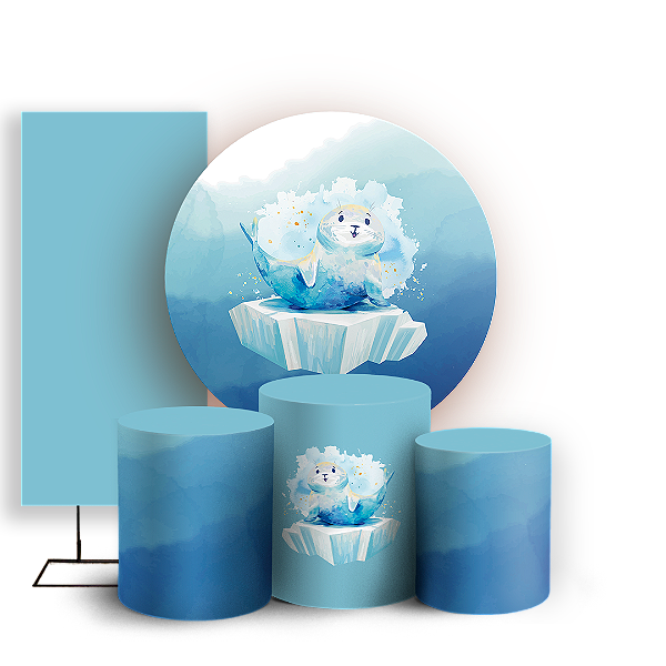 KIT Redondo Trio e Faixa - Fundo Do Mar - Sublimado 3D