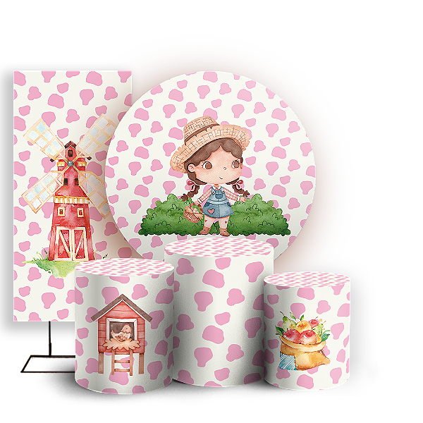 KIT Redondo Trio e Faixa - Fazendinha - Sublimado 3D