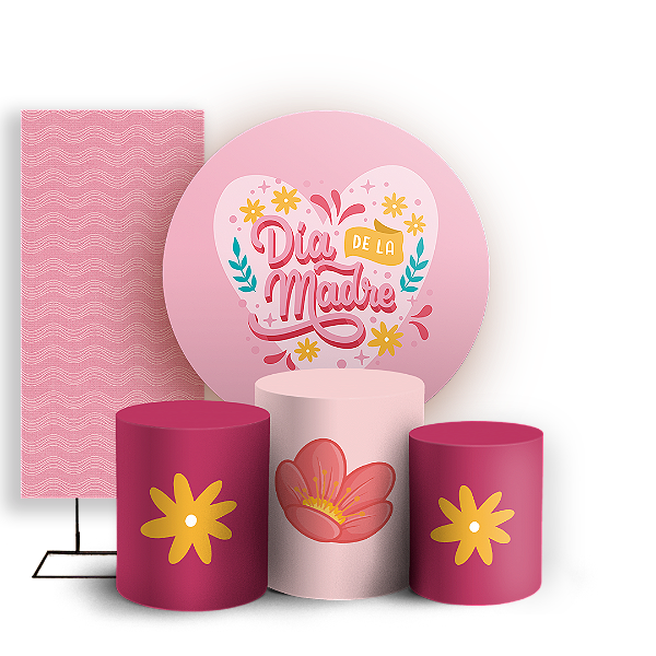 KIT Redondo Trio e Faixa - Dia Das Mães - Sublimado 3D