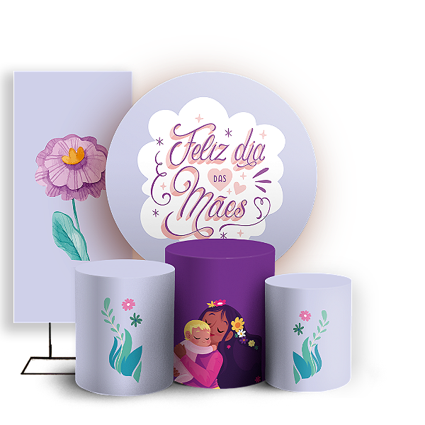 KIT Redondo Trio e Faixa - Dia Das Mães - Sublimado 3D