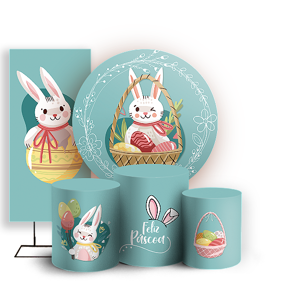 KIT Redondo Trio e Faixa - Páscoa - Sublimado 3D