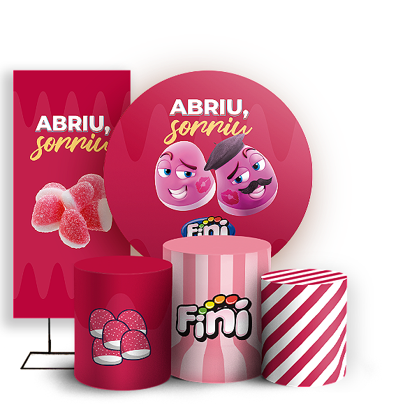 KIT Redondo Trio e Faixa - Doces Fini - Sublimado 3D