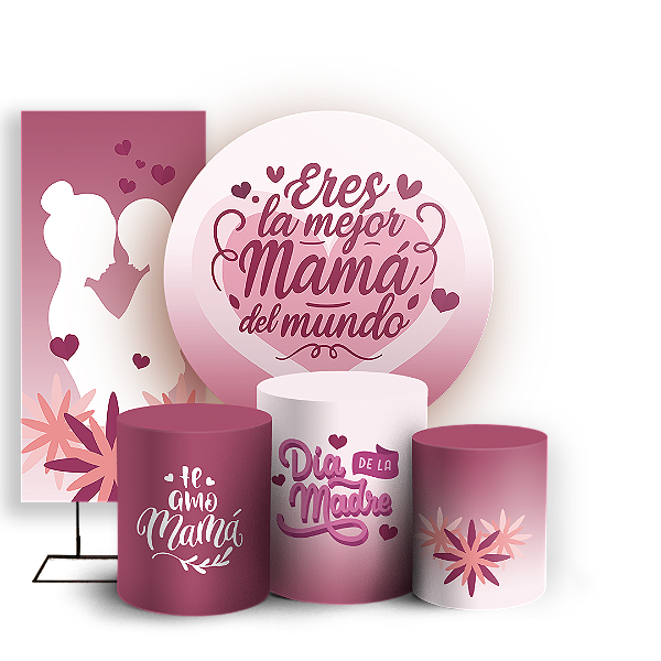 KIT Redondo Trio e Faixa - Dia de la Madre - Sublimado 3D
