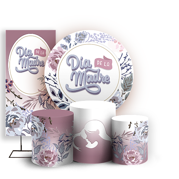 KIT Redondo Trio e Faixa - Dia de la Madre - Sublimado 3D