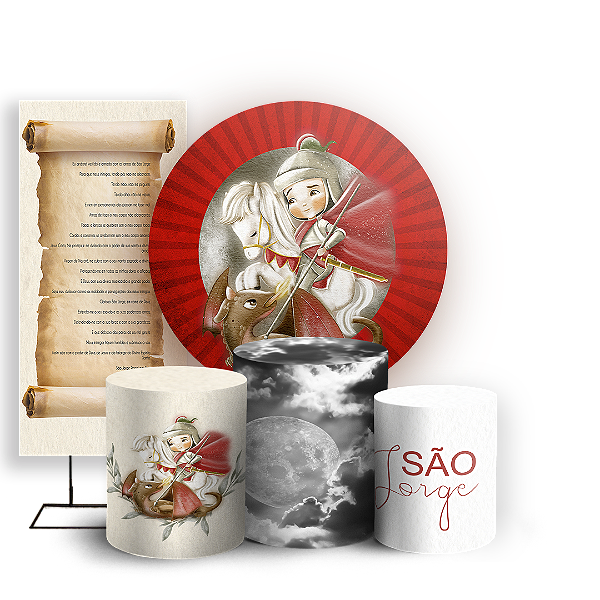KIT Redondo Trio e Faixa - São Jorge - Sublimado 3D