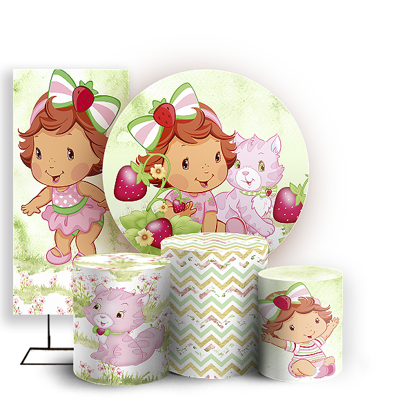 KIT Redondo Trio e Faixa - Moranguinho Baby - Sublimado 3D