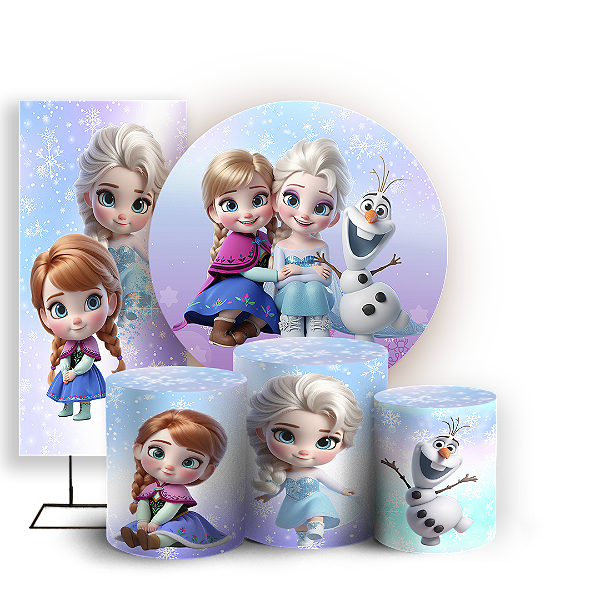 KIT Redondo Trio e Faixa - Frozen - Sublimado 3D