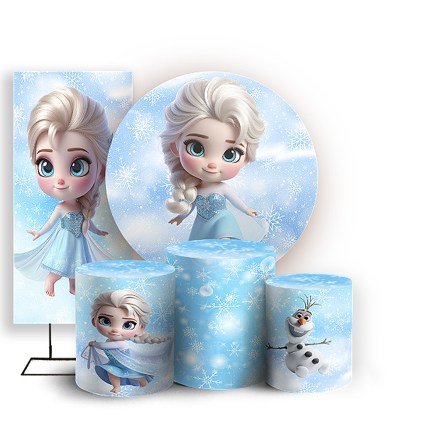 KIT Redondo Trio e Faixa - Frozen - Sublimado 3D