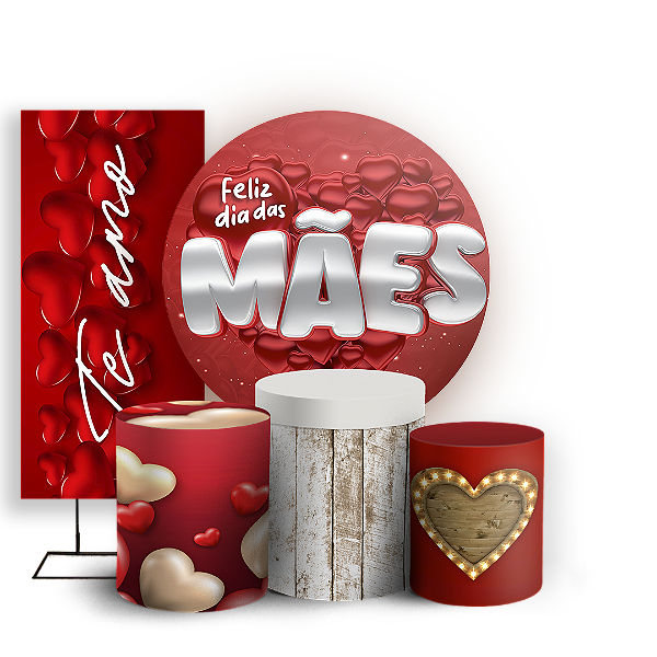 KIT Redondo Trio e Faixa - Dia Das Mães - Sublimado 3D