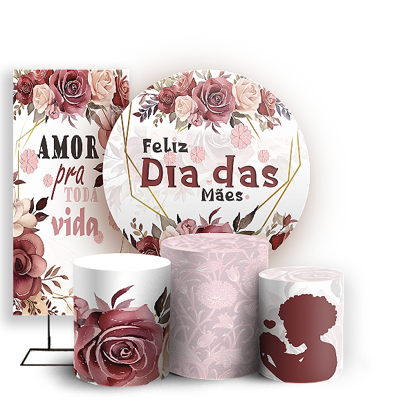KIT Redondo Trio e Faixa - Dia Das Mães - Sublimado 3D