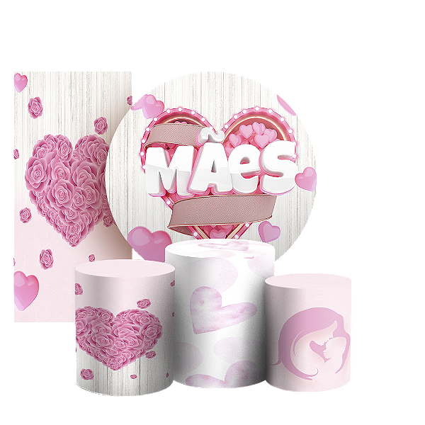 KIT Redondo Trio e Faixa - Dia Das Mães - Sublimado 3D