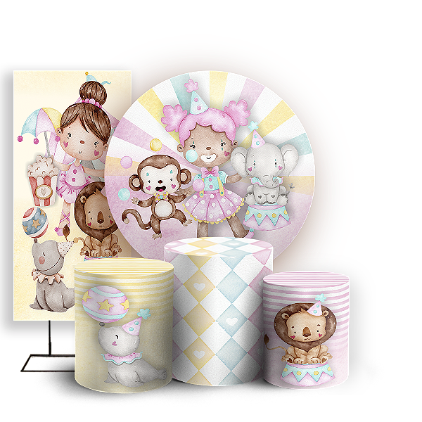 KIT Redondo Trio e Faixa - Circo - Sublimado 3D