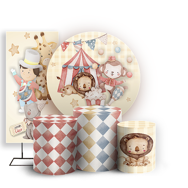 KIT Redondo Trio e Faixa - Circo - Sublimado 3D
