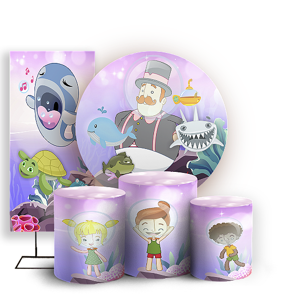 KIT Redondo Trio e Faixa - Bita Fundo Do Mar - Sublimado 3D