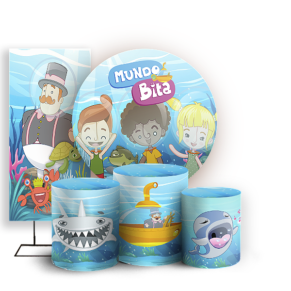 KIT Redondo Trio e Faixa - Bita Fundo Do Mar - Sublimado 3D